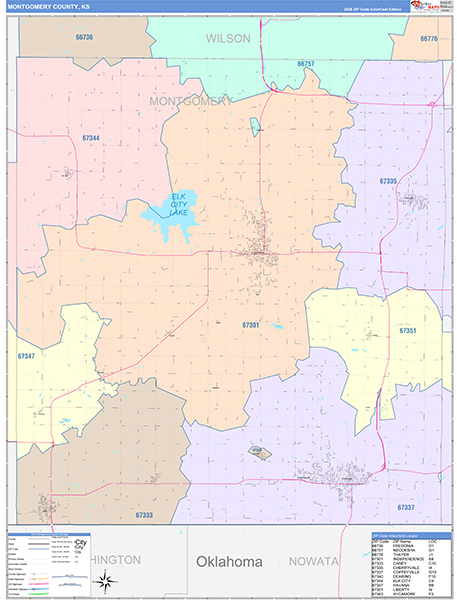 Montgomery County, KS Zip Code Map