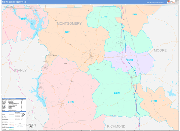 Montgomery County Digital Map Color Cast Style