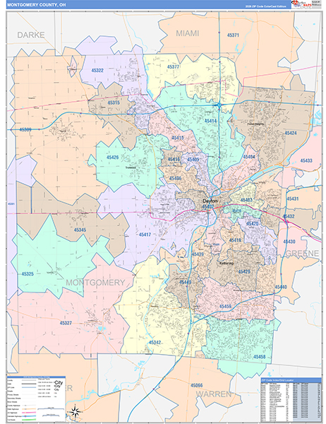 Montgomery County, OH Zip Code Map