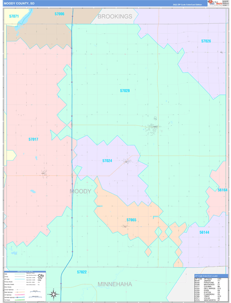 Moody County, SD Wall Map