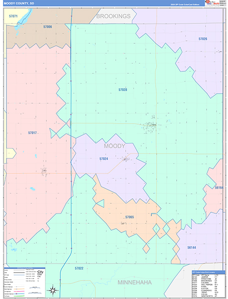 Moody County, SD Zip Code Map