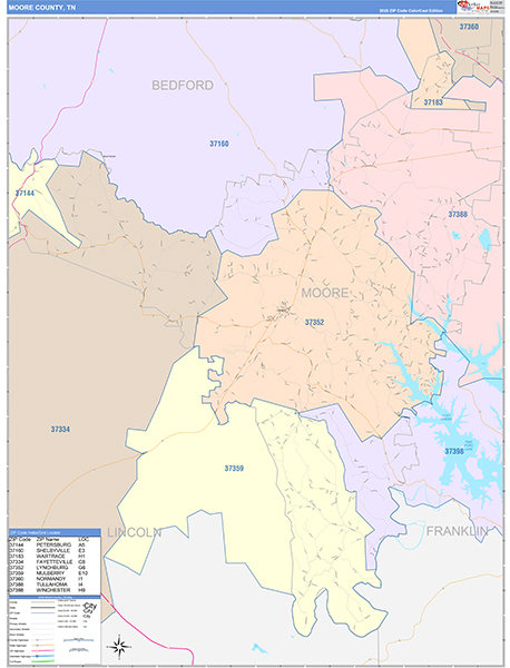 Moore County, TN Zip Code Map