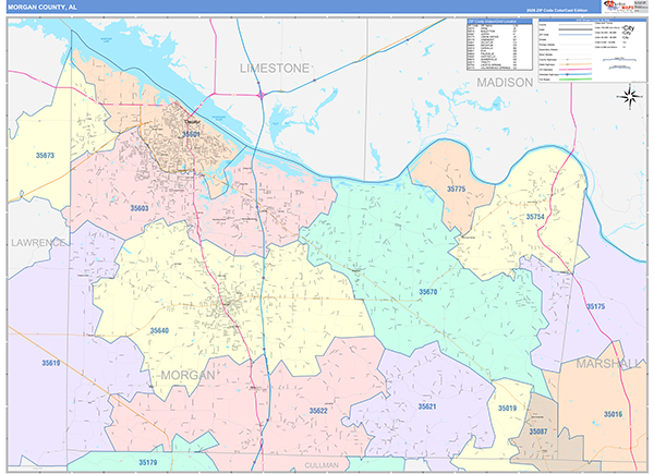 Morgan County, AL Zip Code Map