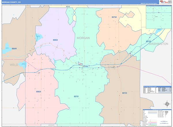 Morgan County, CO Zip Code Map