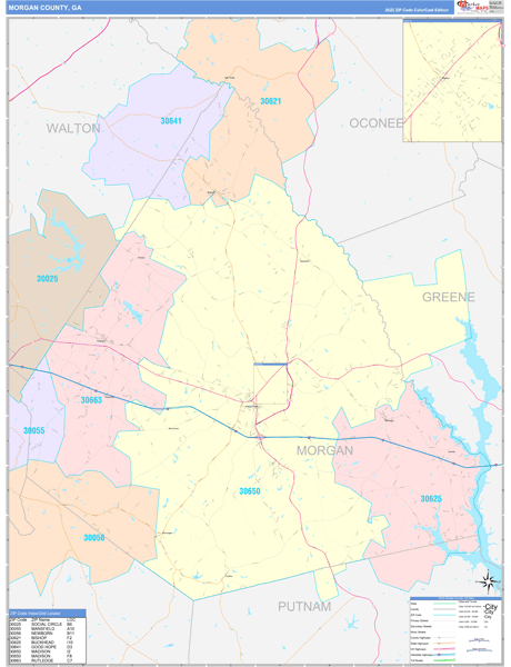Morgan County, GA Wall Map