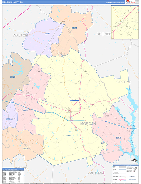 Morgan County, GA Zip Code Map