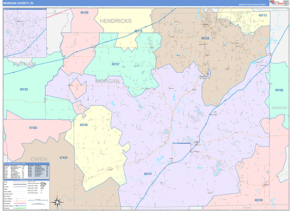 Morgan County, IN Zip Code Map
