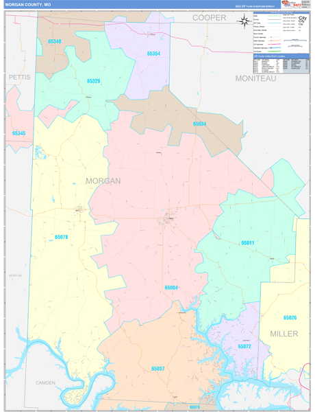 Morgan County Digital Map Color Cast Style