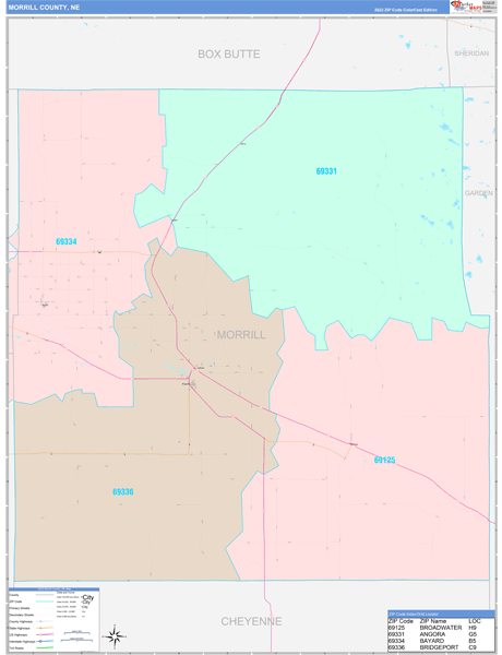 Morrill County Digital Map Color Cast Style