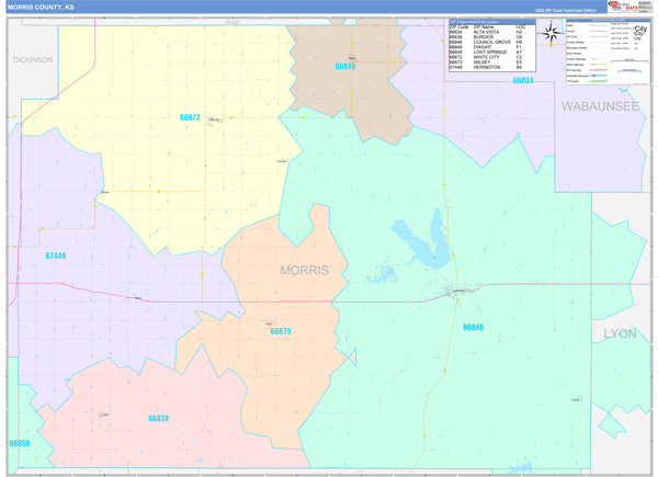 Morris County, KS Wall Map