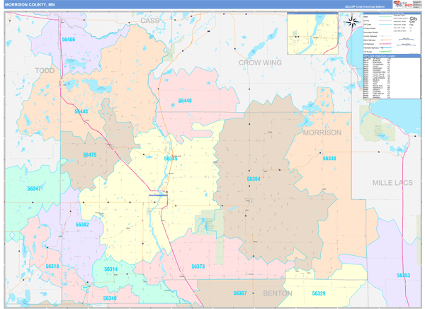 Morrison County Digital Map Color Cast Style
