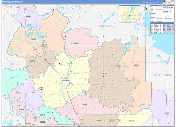 Morrison County, MN Zip Code Map