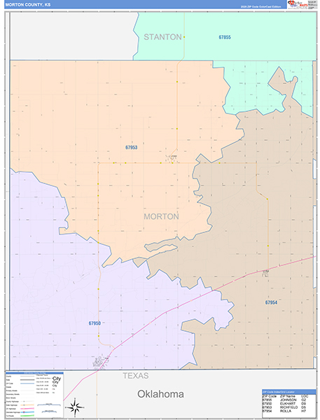 Morton County, KS Wall Map