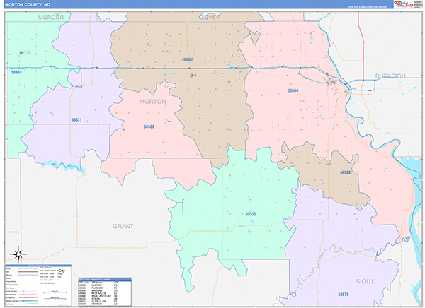 Morton County, ND Wall Map