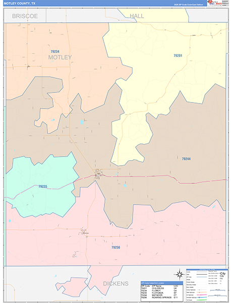 Motley County, TX Zip Code Map