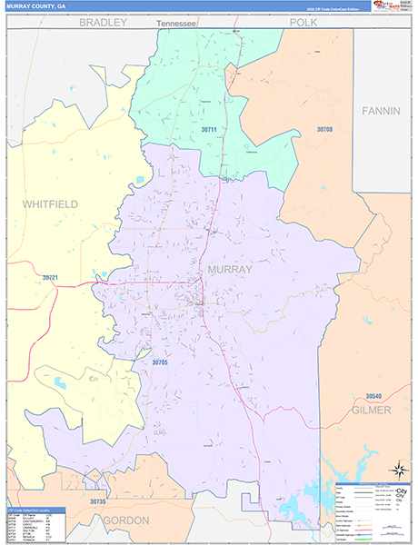 Murray County, GA Zip Code Map