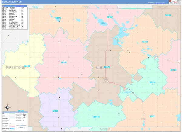 Murray County, MN Zip Code Map