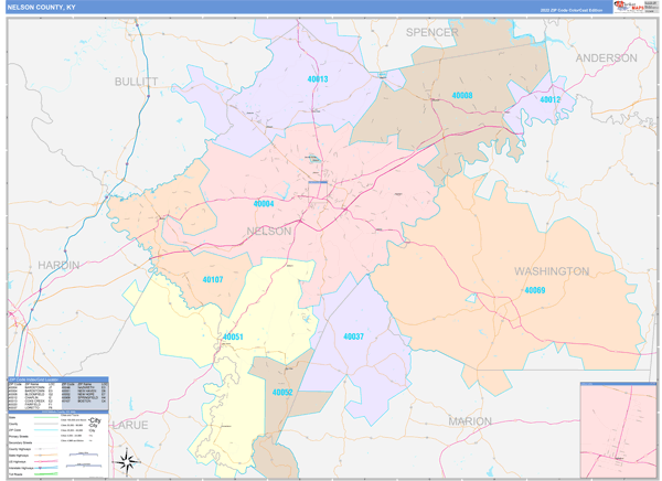Nelson County Digital Map Color Cast Style