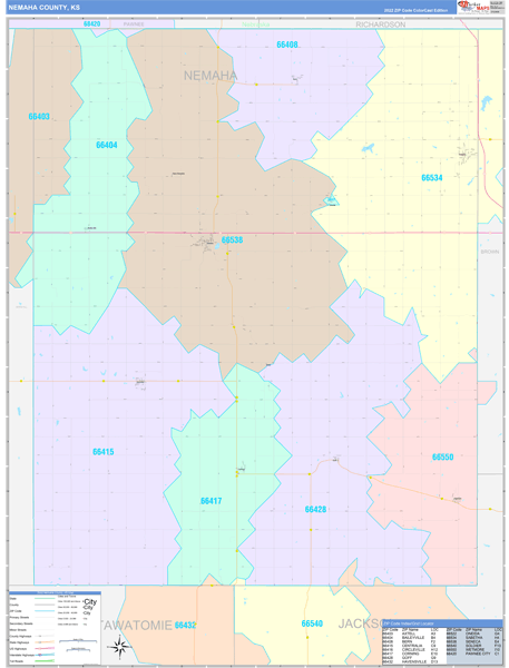 Nemaha County, KS Zip Code Map