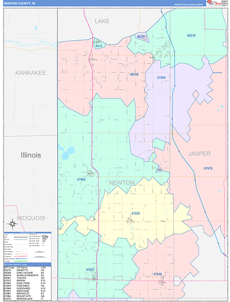 Newton County, IN Zip Code Map