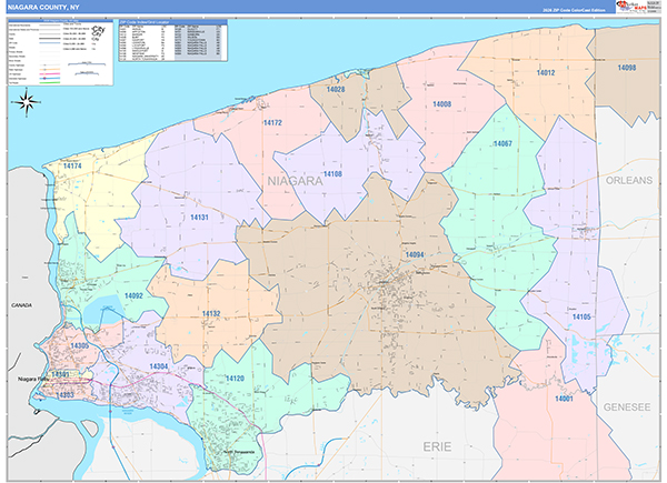 Niagara County, NY Zip Code Map