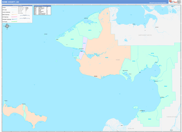 Nome Borough (County), AK Wall Map