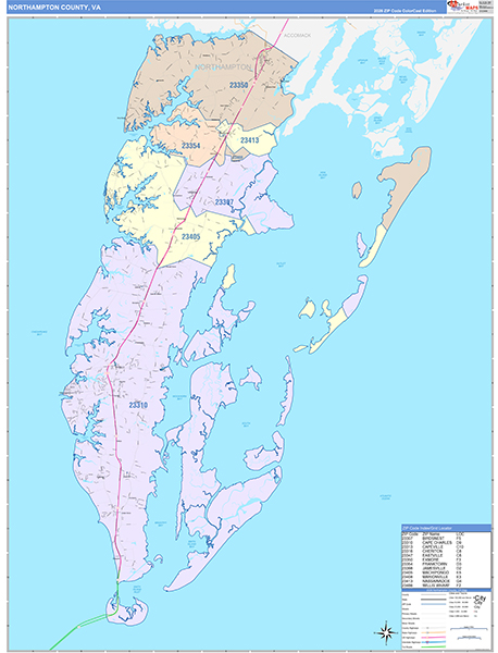 Northampton County, VA Zip Code Map