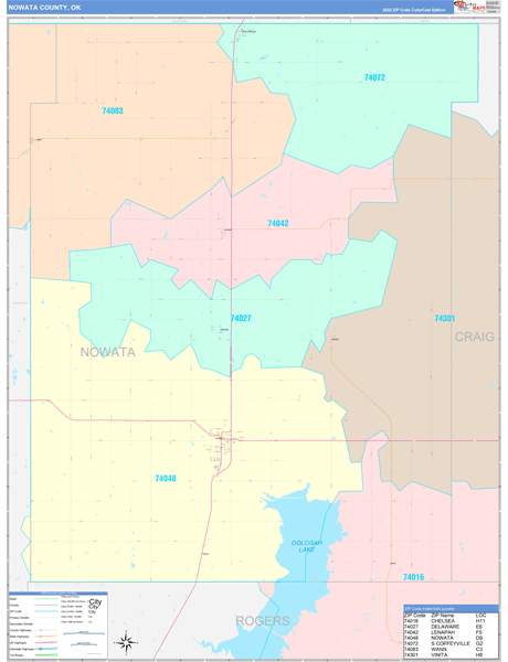 Nowata County, OK Wall Map