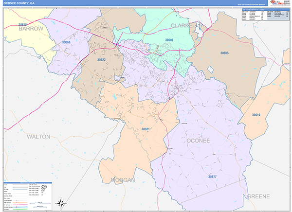 Oconee County, GA Zip Code Map