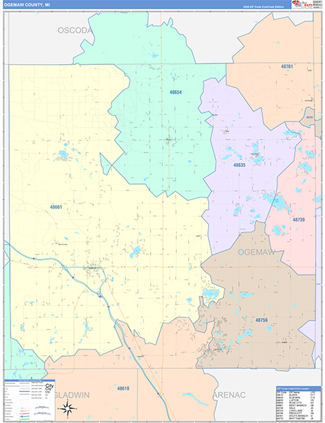 Ogemaw County, MI Zip Code Map