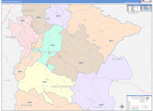 Oglethorpe County, GA Zip Code Map