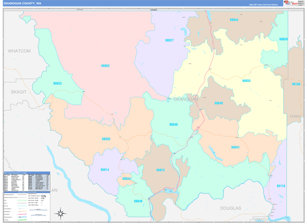 Okanogan County Map Book Color Cast Style