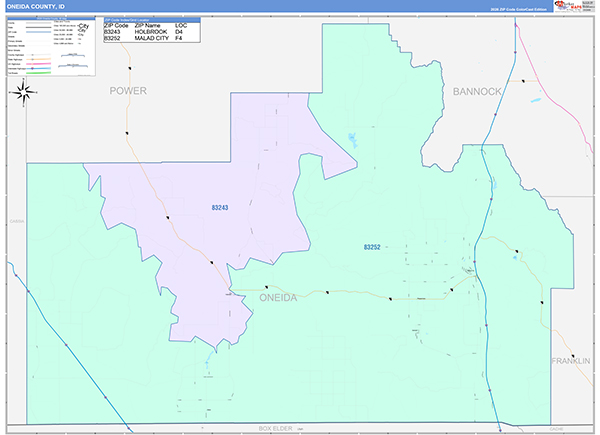 Oneida County, ID Wall Map