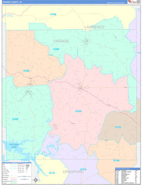 Orange County Digital Map Color Cast Style