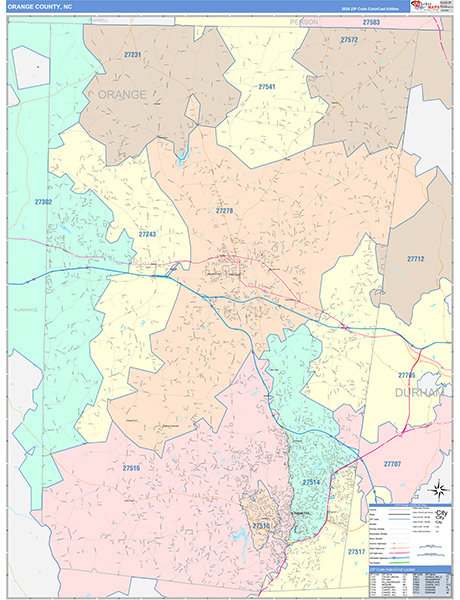 Orange County, NC Zip Code Map