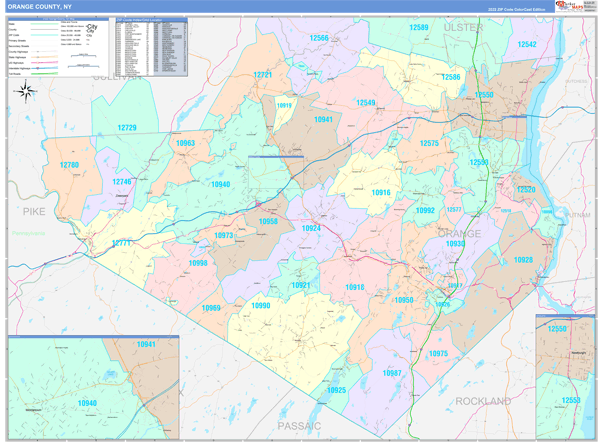 Orange County, NY Zip Code Map