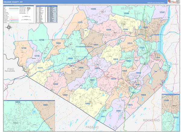 Orange County, NY Zip Code Map
