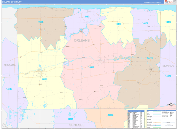 Orleans County, NY Zip Code Map