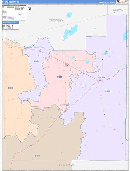 Otero County, CO Zip Code Map