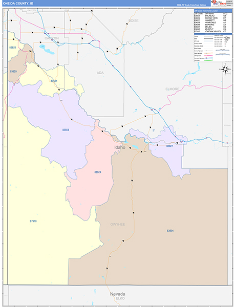 Owyhee County, ID Zip Code Map
