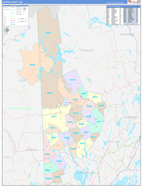 Oxford County Digital Map Color Cast Style