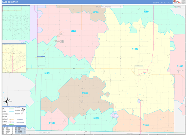 Page County, IA Wall Map