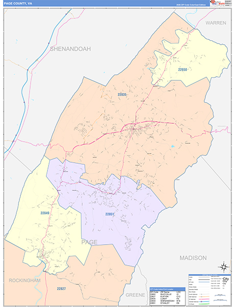 Page County, VA Wall Map