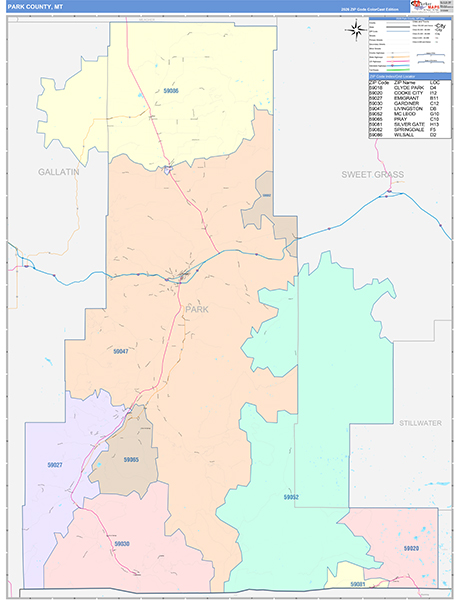 Park County, MT Wall Map