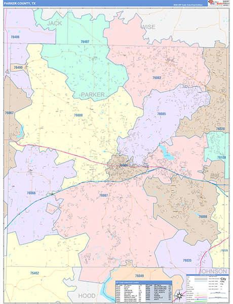 Parker County, TX Zip Code Map