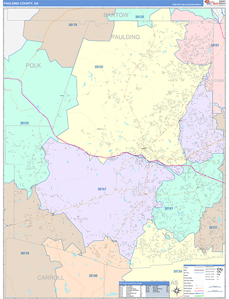 Paulding County, GA Zip Code Map