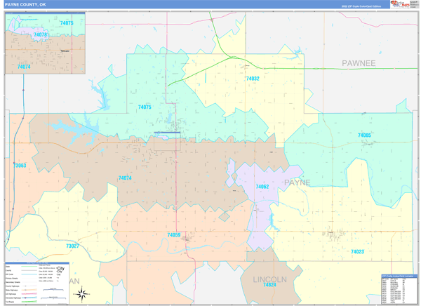 Payne County, OK Wall Map