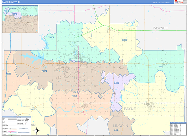 Payne County, OK Zip Code Map