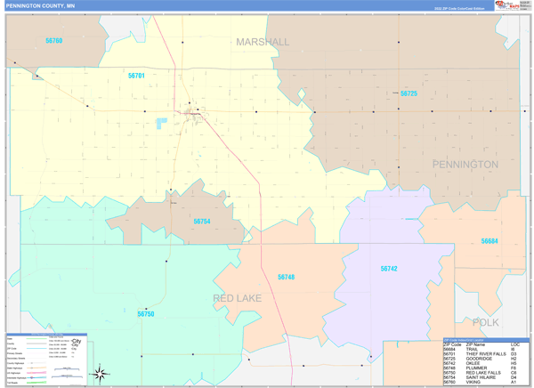 Pennington County Digital Map Color Cast Style