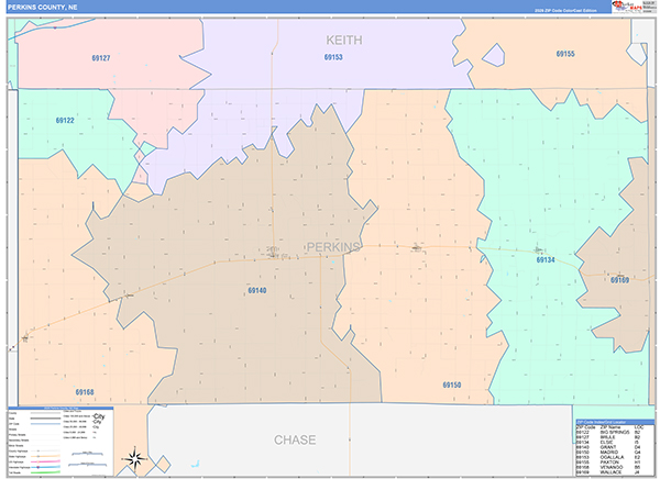Perkins County, NE Zip Code Map